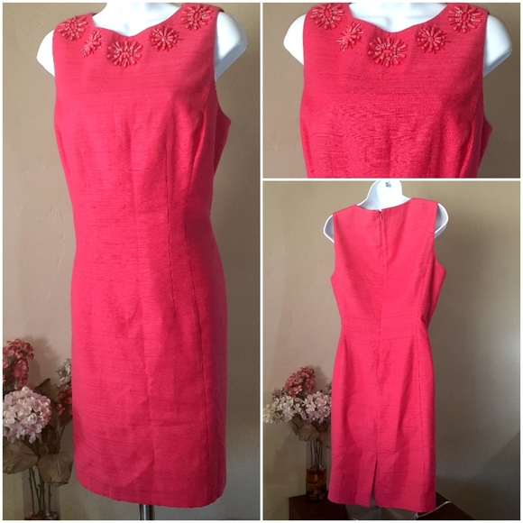 Jones New York Beaded Linen Dress - Picture 1 of 4